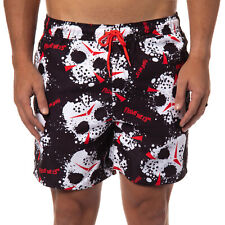 Friday The 13th Men's Jason Voorhees Mask Allover Print Design Swim Trunks picture