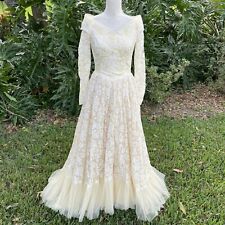 Vintage Marshall Fields & Co Wedding Dress The Brides Room 1950s Lace Tulle picture