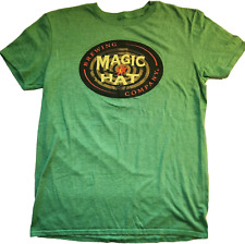 T-Shirt Magic Hat Brewing Co. Craft Beer Brewery Vermont Green w/ Logo Men's L picture