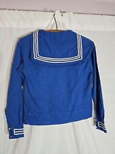 Antique 1920's Flappers Sailor Navy Nautical long Sleeve shirt Size Small picture