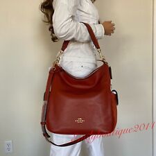 NWT Coach C1522 Pennie Shoulder Bag Red Sand Pebble Leather Suede Crossbody picture