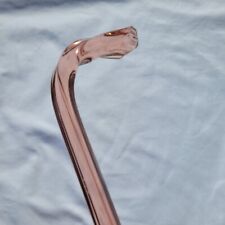 Rare Antique Whimsy Parade Cane Pink Solid Worked Twisted Glass Walking Stick picture