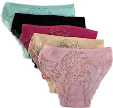 Lot 5 Womens Sexy Bikini Panties Brief Floral Lace Cotton Underwear (#6870) picture