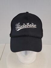 Vintage Studebaker Baseball Script Mesh Trucker Hat Black Cap Strapback OSFA picture