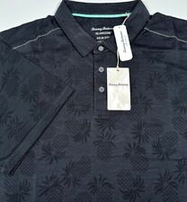 NWT Tommy Bahama Men Big Tall Island Zone Pineapple Shirt 2XLB Black Floral O2 picture