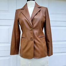 Murano Womens Leather Jacket  Genuine Lamb Skin  Sz M Brown picture