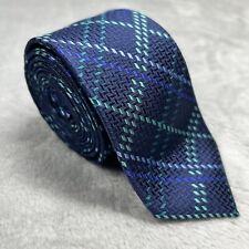 NWOT Ted Baker London Designer 100% Silk SKINNY Tie Blue Aqua plaid 59
