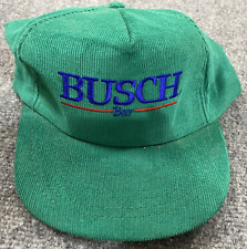 Vintage Busch Hat Beer Corduroy Snapback Green Anheuser Busch Official Cap picture