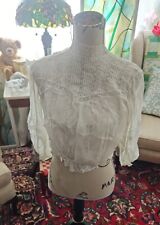 ANTIQUE VICTORIAN LATE 1800'S ♡ WHITE SHEER LACE BLOUSE  picture