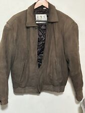 INC- INTERNATIONAL CONCEPTS MEN'S 100% LEATHER BROWN JACKET FULL ZIP SIZE MEDIUM picture