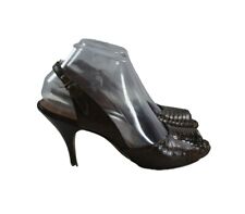 vintage 1940s 40s COUTURE brand reptile skin croc slingback peep toe heels 8.5N  picture