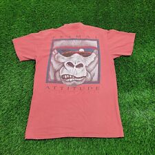 Vintage 90s Funny RBF Gorilla Shirt Medium 19.5x27.5 Lifeforms Faded Carmine-Red picture