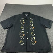 Nat Nast Silk Shirt Mens XL Black Button Up Bowling Camp Limited Edition #12 picture