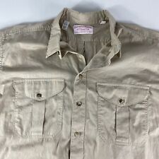 Vintage C.C. Filson Shirt Style 652 Men's XL Tan Feather Cloth Button Down 1997 picture