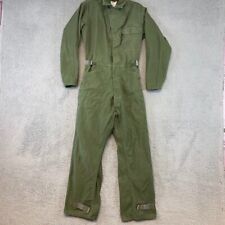 VINTAGE Military Coveralls Mens S Green Sateen Type 1 Adj Waist Chore Army 80s picture