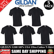 5 PACK OF GILDAN PLAIN Mens 100% Ultra Cotton T Shirt Blank T-Shirt G200 S-XL picture