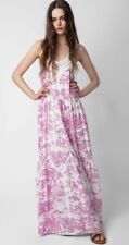 Zadig & Voltaire Recloud Toile De Jouy Pink Maxi Dress Size XS Brand New picture