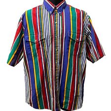 VTG 90s Cowboys Turtle Assoc Short Sleeve Button Up Shirt  Striped Men’s Sz L picture