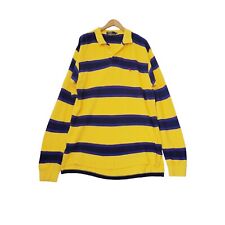 Vintage Polo Ralph Lauren Rugby Shirt Mens XL Yellow Blue Striped Polo Knit picture