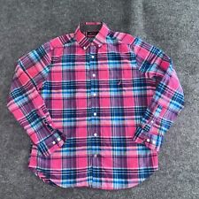 Nautica Shirt Men's Medium Pink Plaid Cotton Stretch Classic Fit Button-Down picture