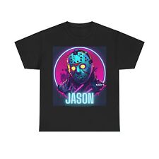Jason Voorhees Friday The 13th Neon T Shirt Unisex Heavy Cotton Tee picture