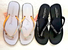 2 LOT Juicy Couture Flat FLIP FLOP Sandals Size 9M (2 pairs) picture