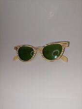vintage 1950 cool ray polaroid 80 green lens cream with red, blue sunglasses picture