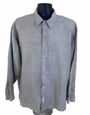 Vintage BD Baggies Shirt Mens 2XL 18 34/35 Biege 55% Linen Cotton Blend picture