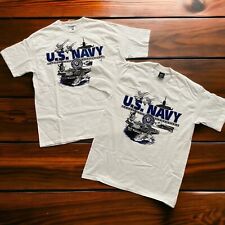 Lot Of 2 Vintage US Navy T-Shirts Size Large Jerzees And Platinum Plus Tags USA picture