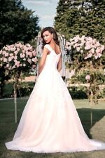 Gorgeous Ombré Ivory-to-Antique Pink Wedding Gown Dress, Size 14, Style# WG3940 picture