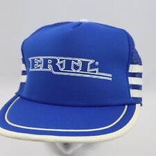 Vintage Ertl 3 Stripe Mesh Blue Trucker Snapback Hat Cap picture