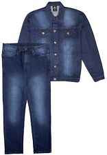 Men's Denim Classic Jean Suit 2-Piece Outfit Jacket & Pants picture