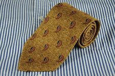 Joseph Abboud Tie Men's Turkish Gold Bronze & Black  Printed Silk Necktie  picture