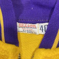 Vintage 50’s Wilson Warm Up Fleece Shirt 40 St. Mary's Yellow/Purple Talon Zip picture