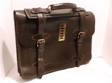 VINTAGE MILITARY FEDERAL type Heavy Leather Briefcase/Attache' c. 1940's-1950's picture