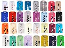 BERLIONI ITALY TODDLERS KIDS BOYS LONG SLEEVE DRESS SHIRT SET WITH TIE & HANKY picture