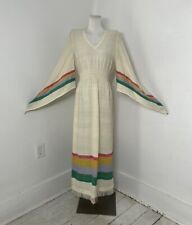 Vintage 70s Mykonos Grecian Hand Woven Wizard Sleeve Maxi Dress  picture