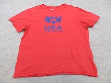 Nike Shirt Mens Extra Large Red USA Wrestling Crew Neck Gym Workout Tee picture