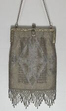Antique Steel Microbeads Purse Cross Designed Flapper Evening Handbag picture