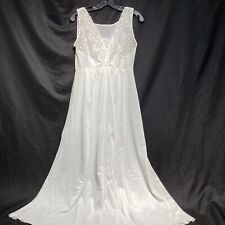 Vintage Miss Elaine White Nightgown Nightie Made in USA 100% Nylon SMALL Long picture