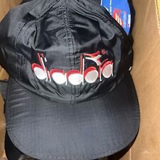 VINTAGE NWT Adult Double Diadora Black Nylon Snapback Hat Cap OSFA picture