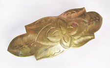 Lovely Vintage Engraved Brass Barrette Hair Clip picture