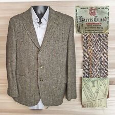 Vintage Jacket Sport Coat Mens 40R Herringbone Stripe Harris Tweed Bespoke picture