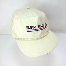 VTG Empire Berol USA Ball Cap Hat Snapback Rope Bill Off White Red White Stripe picture