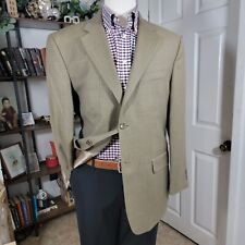 Stafford Men's Sport Coat Blazer Two Button Houndstooth Tan Poly Wool Blend 42R picture