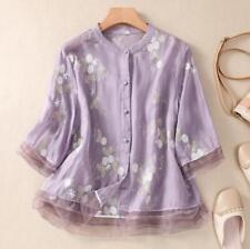 New Spring/ Fall Women's Long sleeve Blouse Cotton embroidery Shirts Casual Tops picture