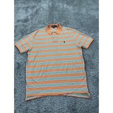Vintage Polo Ralph Lauren Shirt Mens Extra Large XL Orange Striped Short Sleeve picture