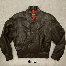 Vtg Mario Valentino Lambskin Bomber Leather Jacket Mens 36 / Large Made in Italy picture