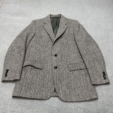 Harris Tweed Jacket Mens 40R Blazer Sport Coat Herringbone Scottish Wool Brown picture