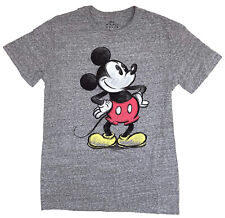 Disney Mickey Mouse Classic Distressed Men's Charcoal Snow Heather T-Shirt picture